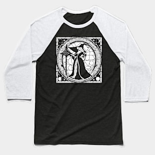 Stained Glass Witch (White) Baseball T-Shirt